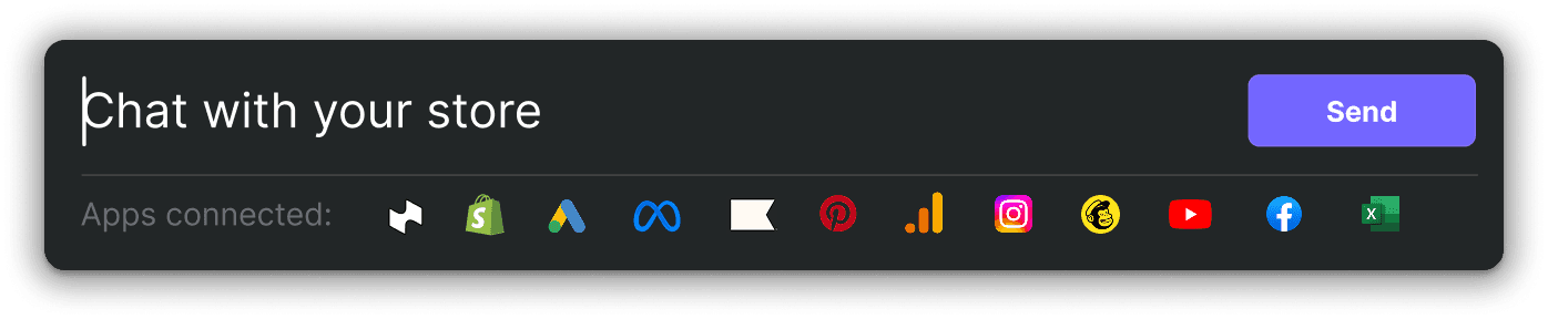 Thinkr chat interface showing connected apps and a chat input field